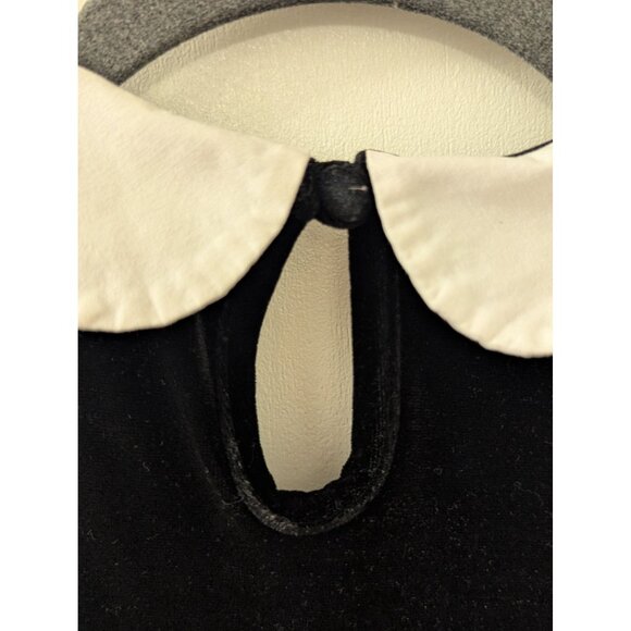 Wednesday Addams Black Velvet Peter Pan Collar Dress With Button Detail Hot Topi - Picture 5 of 5